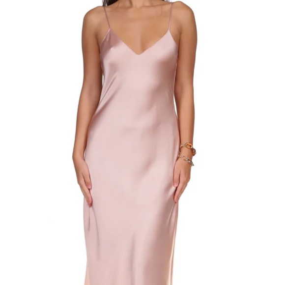 NWT Medium DUSTY ROSE TEA LENGTH BIAS SLIP - Picture 1 of 10